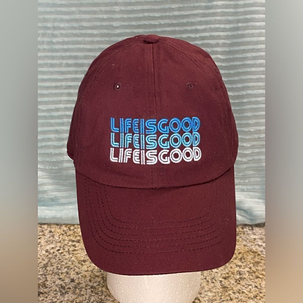 Life is Good✅ Burgundy Baseball hat